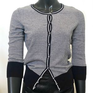 🌿2/40$ Jacob Black & White Striped Cardigan